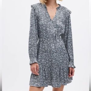 Gap Split-Neck Tiered Mini Dress, small